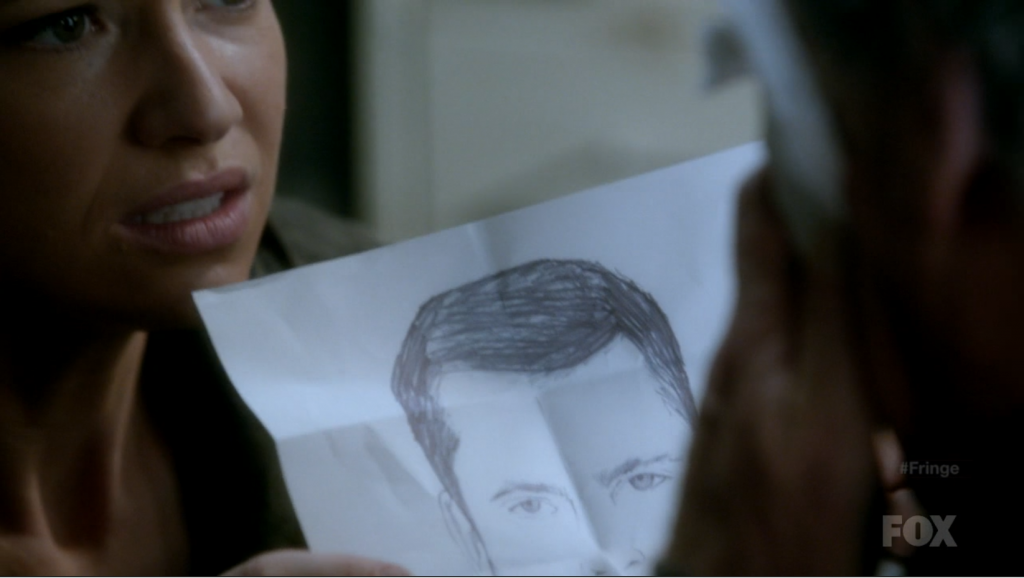 Olivia with a drawing of Peter