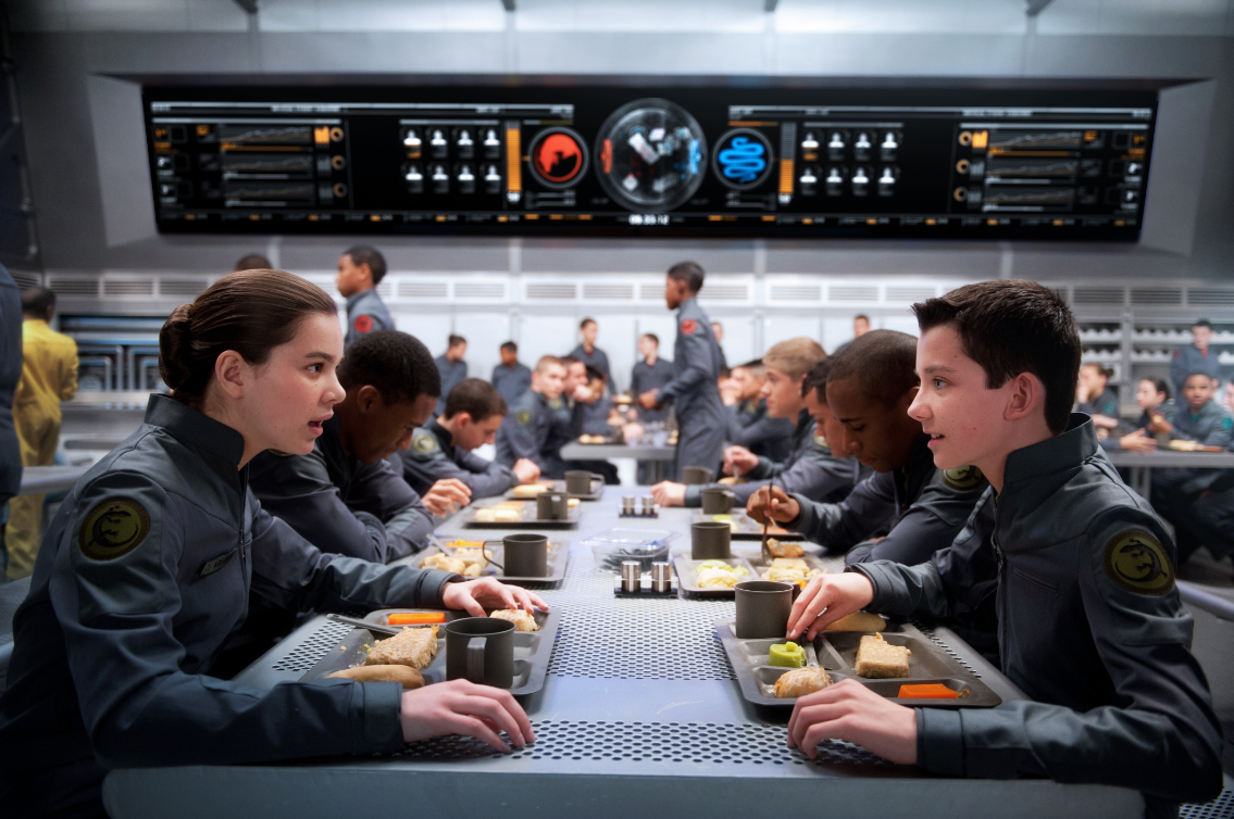 Ender's Game with Asa Butterfield as Ender Wiggin and Hailee Steinfeld as Petra Arkanian  - scifiempire.net