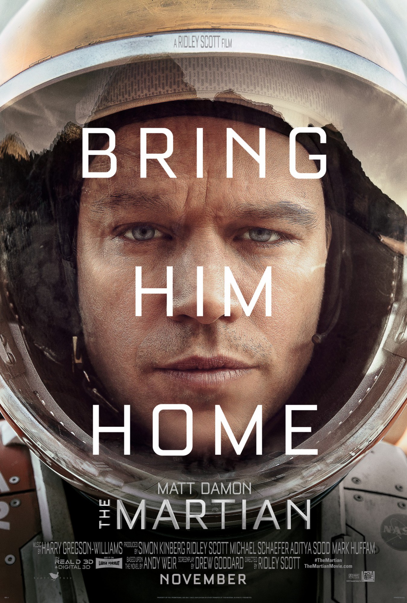 The Martian movie poster - bring hime home