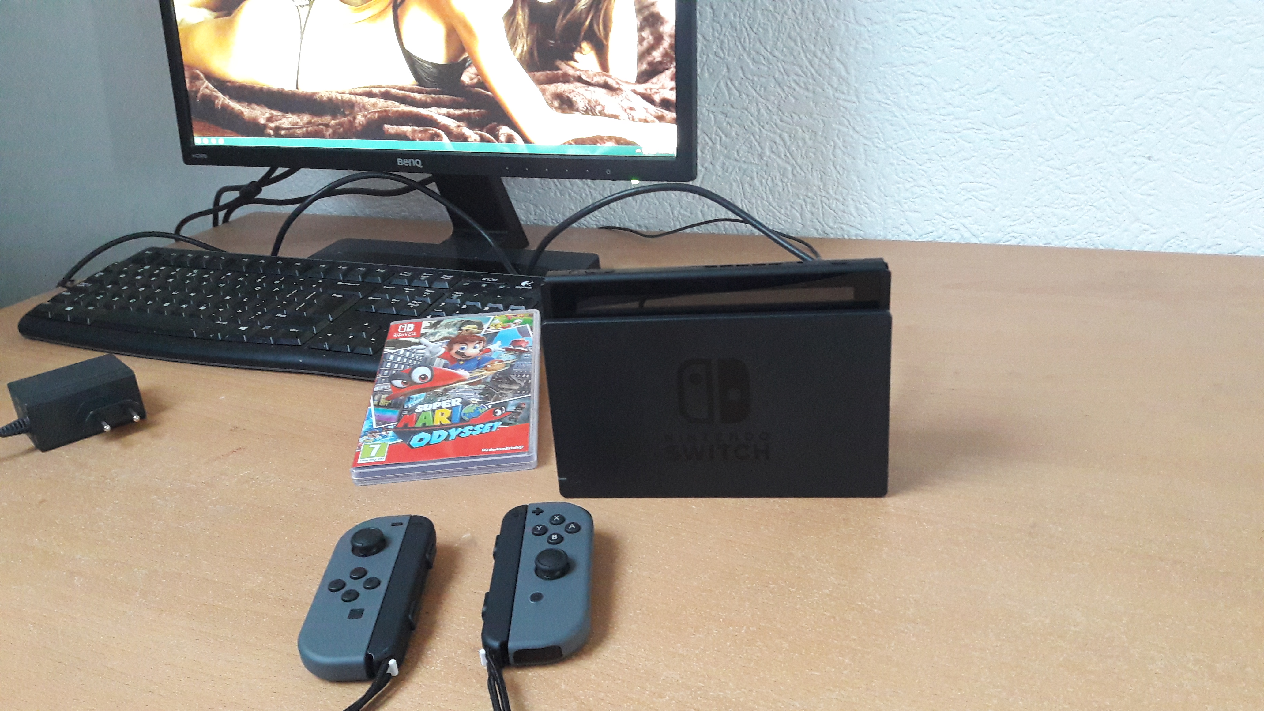 Nintendo Switch console in docking station