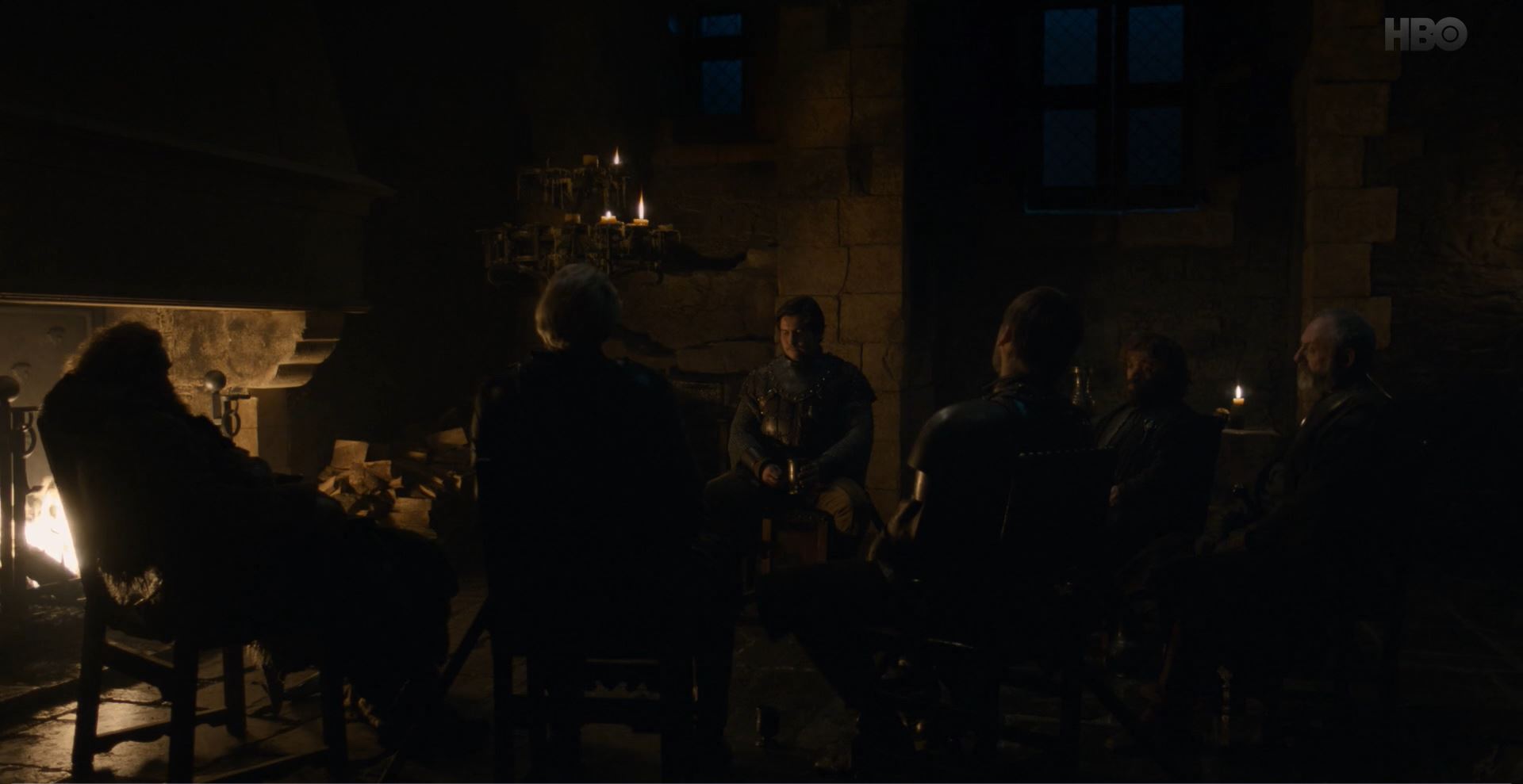 Game of Thrones S08E02 A Knight of the Seven Kingdoms Review - Davos, Podrick, Tyrion, Jaime, Brienne and Tormund around the fire