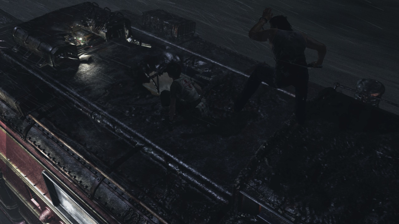 Resident Evil Zero - Billy and Rebecca on the roof