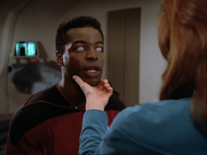 Geordi LaForge without his visor