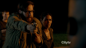 Zak Orth as Aaron shooting Drexler - Revolution - Sex and Drugs