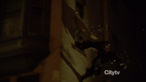 Shaw and Gunman jumping out of window Bourne Identity style - Person of Interest