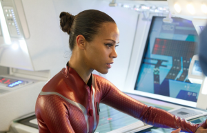 Zoe Saldana as Uhura in wetsuit - Star Trek Into Darkness