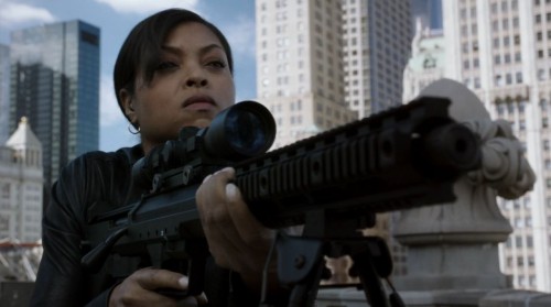 Detective Carter (Taraji P. Henson) trying to assassinate Alonzo Quinn with sniper rifle - Endgame - Person of Interest