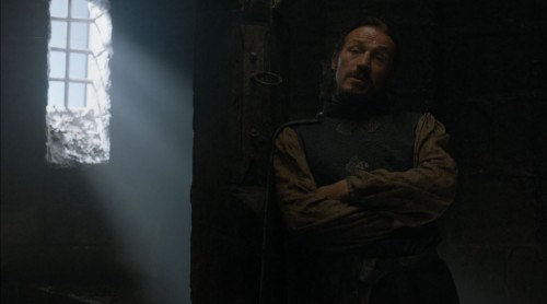 Game Of Thrones S4Ep7 Mockingbird Review - Jerome Flynn as Bronn talking to Tyrion in the dungeon