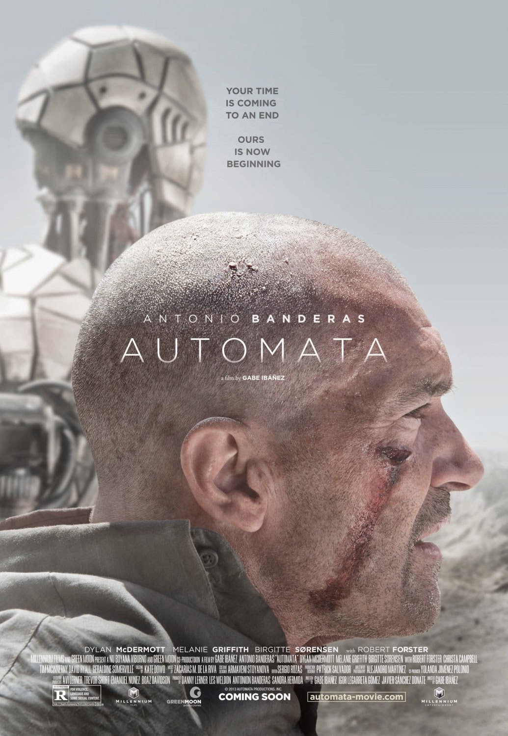 Autómata preview movie poster starring Antonio Banderas