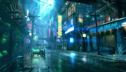 Cyberpunk city A Day In The Future Chapter 14 Released + thoughts on Self-Publishing