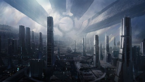 Space station Cyberpunk city - A Day In The Future