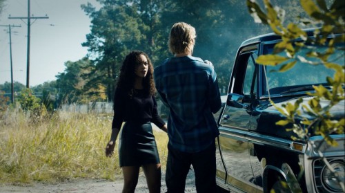 Sleepy Hollow Paradise Lost. Lyndie Greenwood in short leather skirt