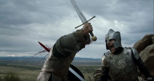 Game Of Thrones Season 6 Preview. Arthur Dayne runs through a knight.