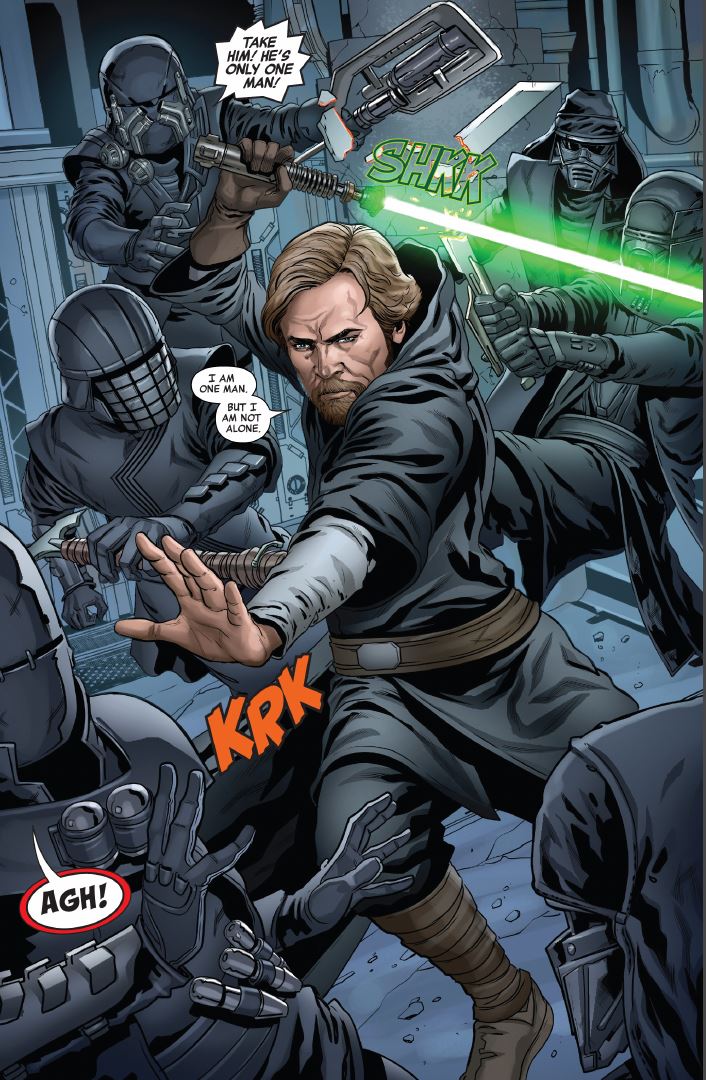 Star Wars The Rise of Kylo Ren Issue 2 Luke fighting the Knights of Ren