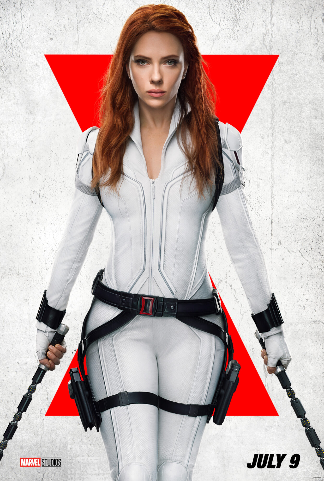 Black Widow July 9th poster with white Black Widow