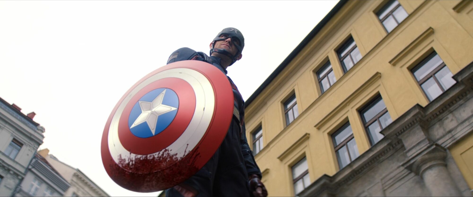 Captain America blood stained shield